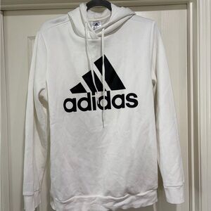 Adidas Women's White and Black Logo Sweater